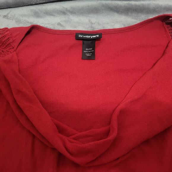 USED Lane Bryant  Plus Size Blouse  22/24 Sweater Knit Short Sleave Top - Picture 14 of 16